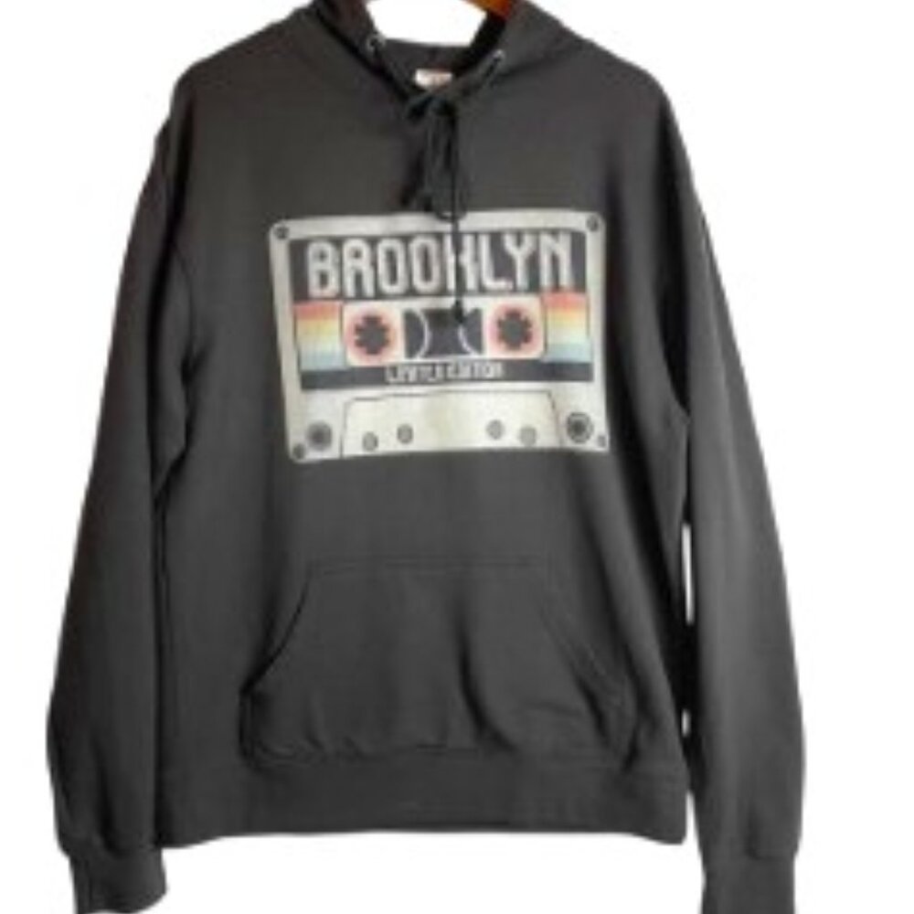 DELTA APPAREL RETRO STYLE PULLOVER SOFT BLACK BROOKLYN HOODIE SIZE XL